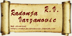 Radonja Varzanović vizit kartica